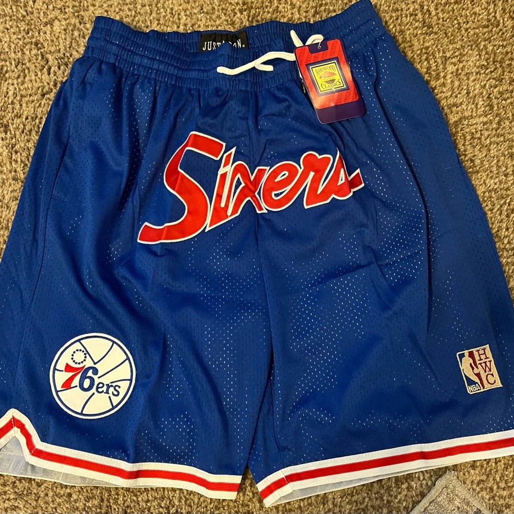 Just Don Hardwood Classic Philadelphia 76rs Basketball Shorts🏀.